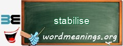 WordMeaning blackboard for stabilise